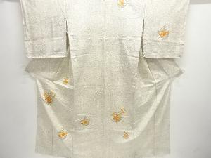 雪輪に草花模様単衣訪問着